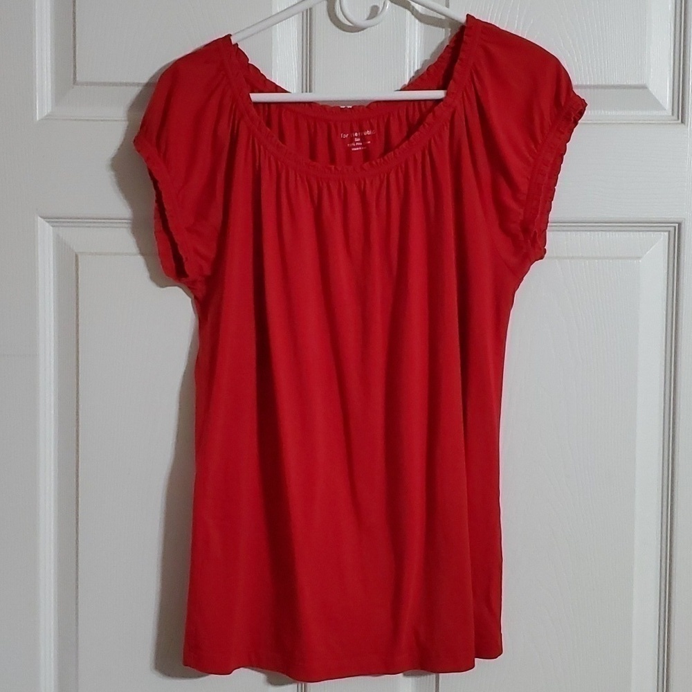 For The Replubic Red Cap Sleeve Cotton Top Size Large